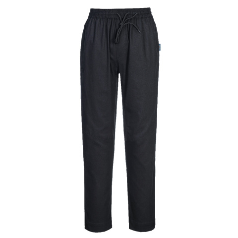 C076 - Spodnie szefa kuchni Cotton Mesh Air Czarny