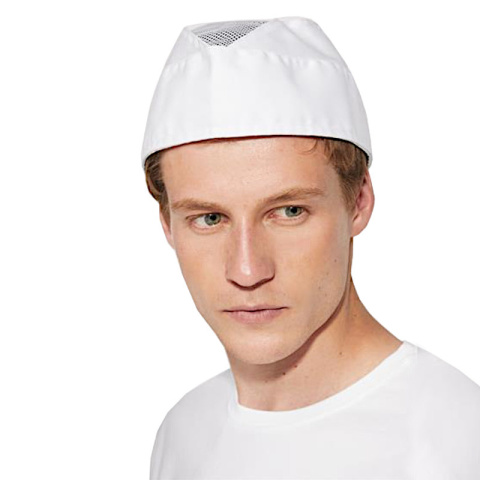 Czapka furażerka biała z siatką premium Czapka furażerka biała z siatką premium