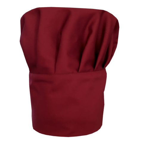 Czapka kucharska wysoka bordowa Czapka kucharska wysoka bordowa