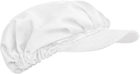 Czapka kuchenna piekarska z daszkiem biała Czapka kuchenna piekarska z daszkiem biała